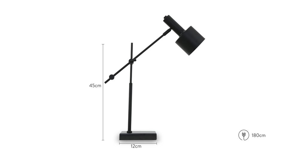 STROMBERG Tischlampen Schwarz Metall / Marmor Dimensions
