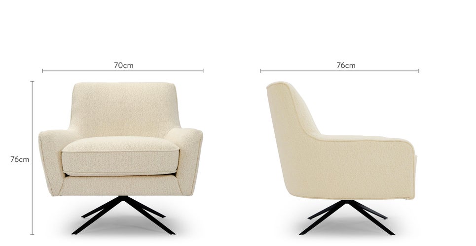 GOLDEN GUN Fauteuils Blanc Acier Dimensions