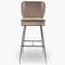 WAYNE Tabourets de Bar Taupe / Noir Velours / Acier