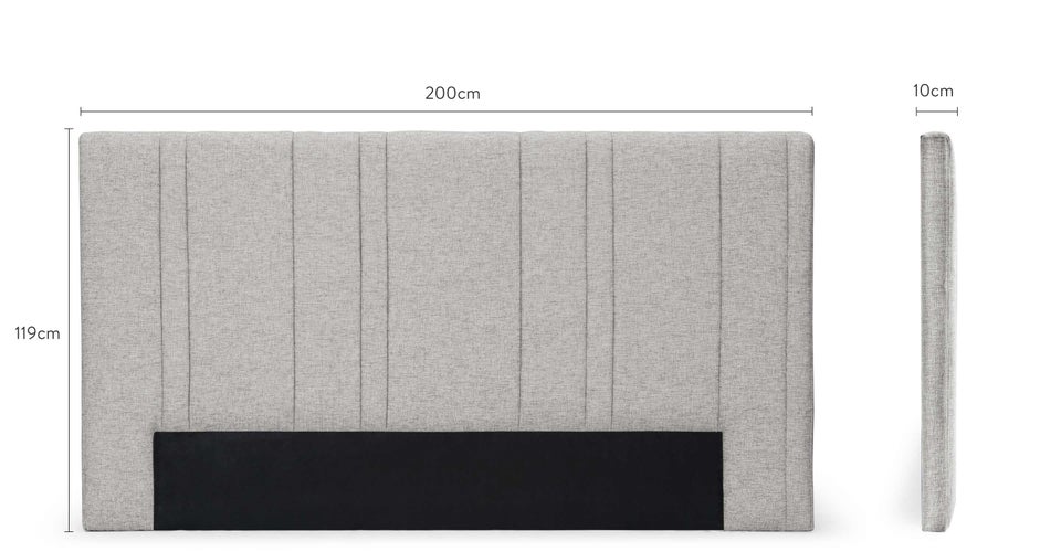 ESCAPE Bettkopfteile Grau Holz / Stoff Dimensions