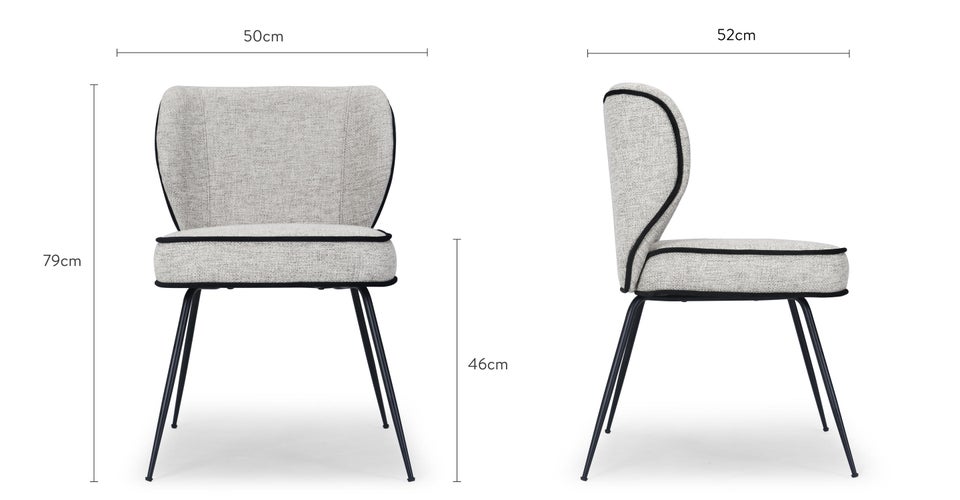 WAYNE Dining chairs Gris Métal Dimensions