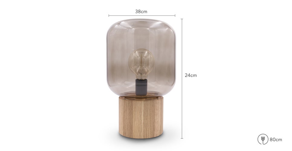 Icar Lampes de table Ambre / naturel Bois / Verre Dimensions