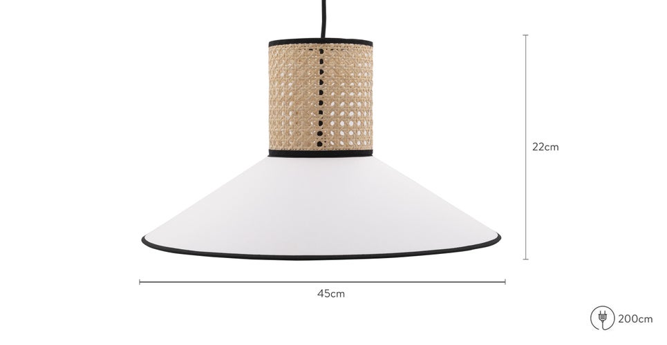 Solimar Pendelleuchten & Deckenleuchten Hellrosa / Beige Rattan Dimensions