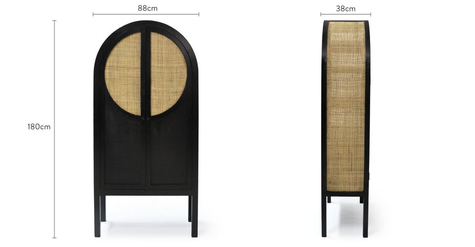 Grant Buffets Beige / Noir Rotin / Bois Dimensions