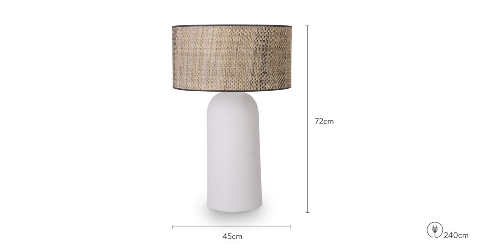 Agape Lampes de table Blanc / Beige Céramique / Raphia Dimensions
