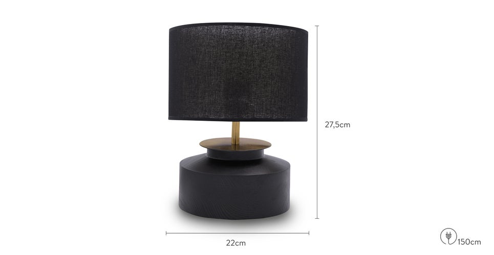 Pike Lampes de table Noir / Doré Bois / Métal Dimensions