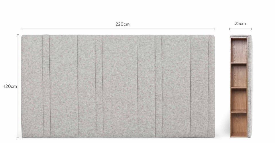 INFINITY Têtes de lit Gris Tissu / Bois Dimensions