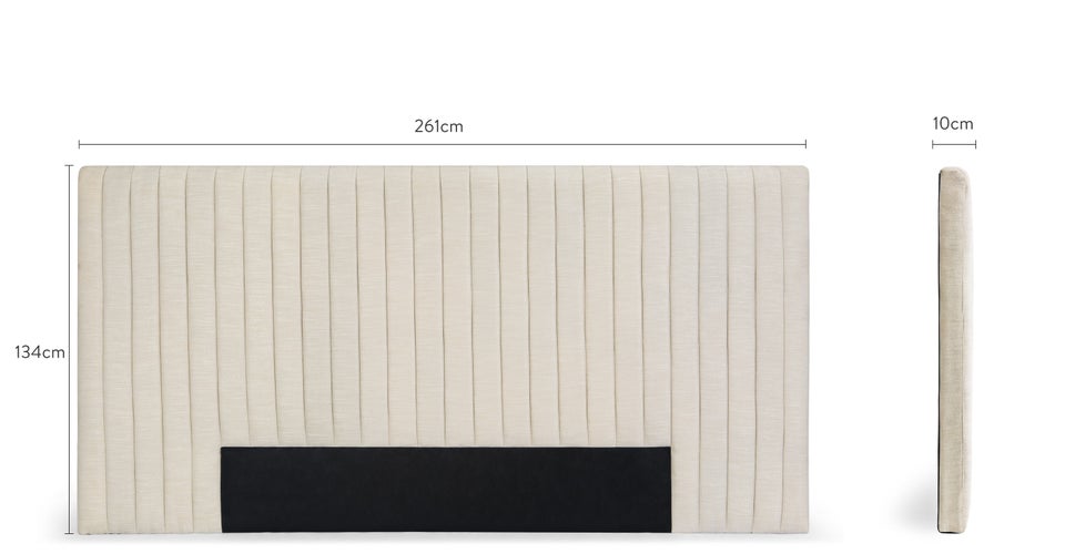 MR BIG Bettkopfteile Beige Stoff / Holz Dimensions