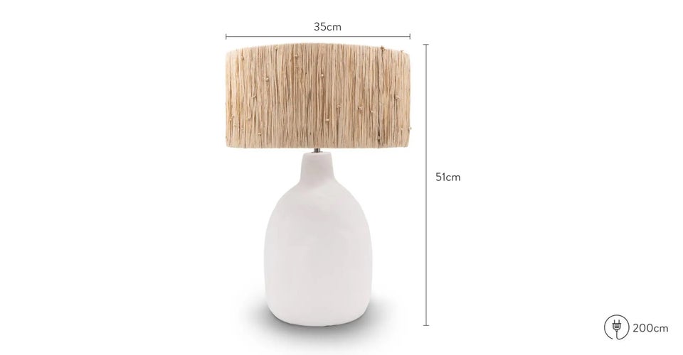 Nour Table lamps Naturelle Céramique / Raphia Dimensions