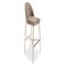 BANE Barhocker Taupe / Gold Samt / Metall