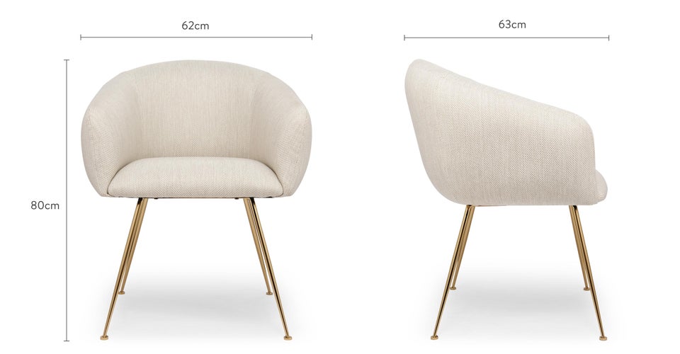 SAVAGE Esszimmerstühle Beige / Gold Stoff / Metall Dimensions