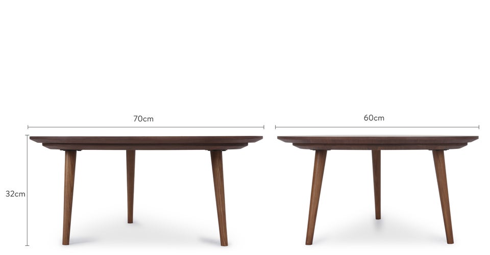 SOLACE Tables basses Marron / Noir Bois / Métal Dimensions