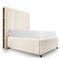 INFINITY Bettrahmen Beige / Schwarz Stoff / Holz