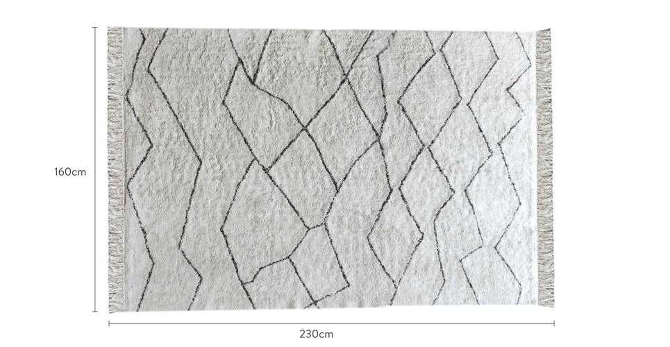 CALLA Rectangular rugs Blanc / Noir Dimensions