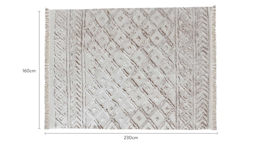 PAZ Rectangular rugs Beige Coton Dimensions
