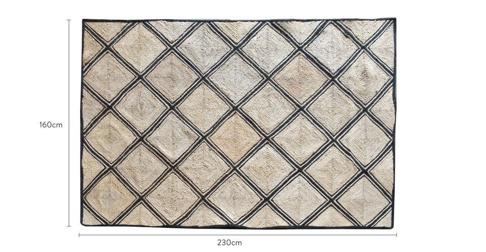 SORREL Tapis rectangulaires Naturel / Noir Chanvre Dimensions