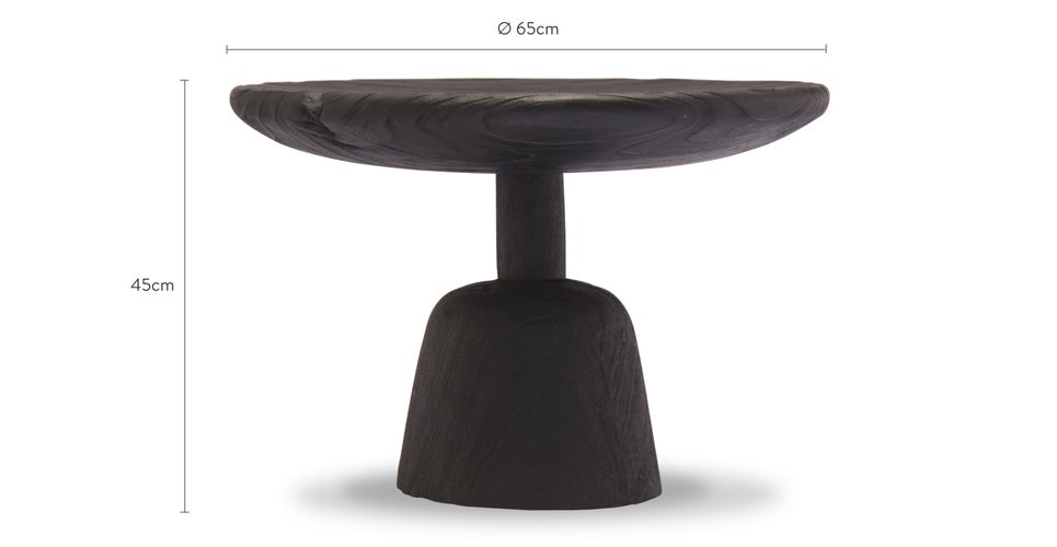Zenon Tables basses Noir Bois brulé Dimensions