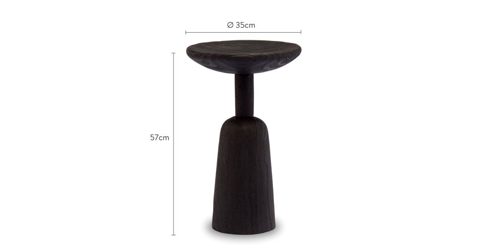 Zenon Side Tables Noir Bois brulé Dimensions