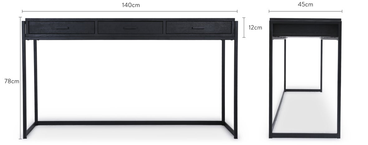 BRUCE Konsolentische Braun Holz / Metall Dimensions