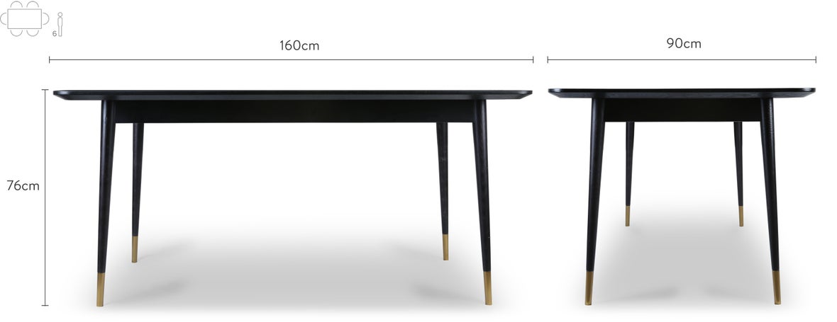 VINYLE Tables à manger Noir Bois / Métal Dimensions