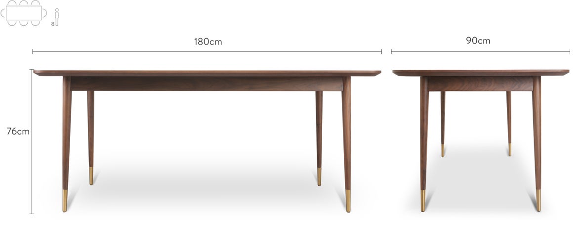 VINYLE Dining tables Marron Wood Dimensions