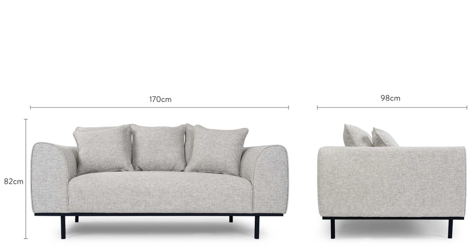 Kaufman 2-Sitzer Sofas Gris / Noir Tissu / Métal Dimensions