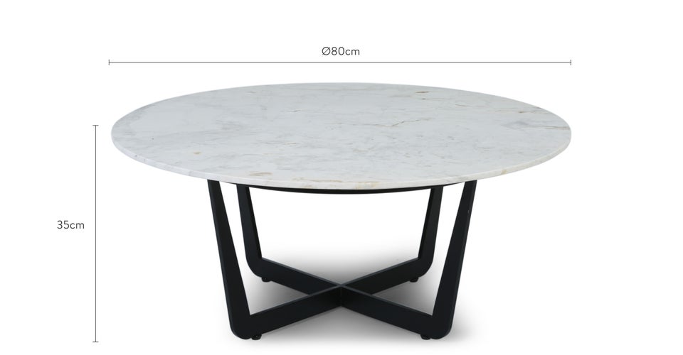 BEXTER Tables basses Blanc / Noir Marbre / Métal Dimensions