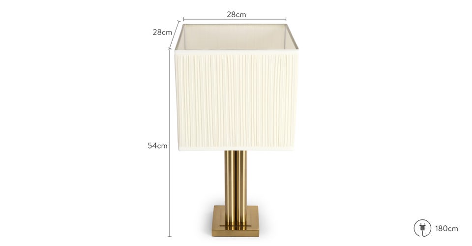 ALBUS Tischlampen Weiß / Gold Stoff / Metall Dimensions