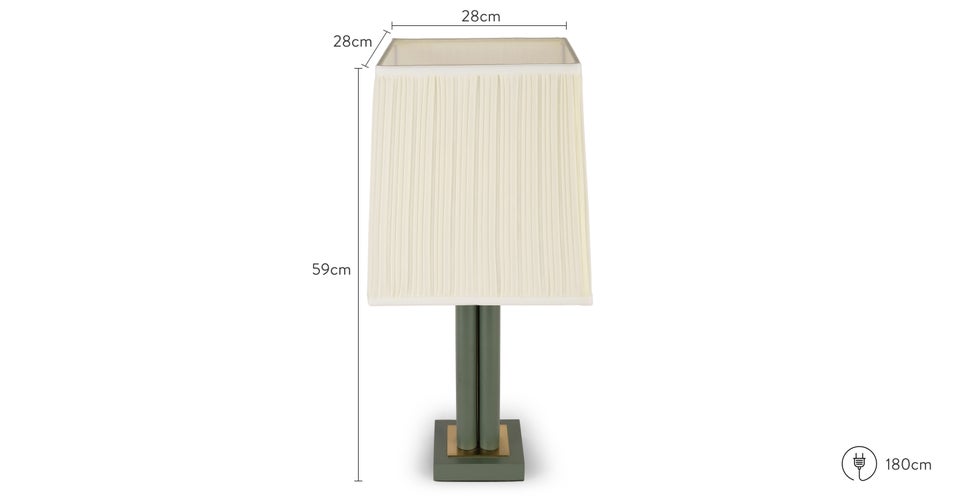 ALBA Table lamps White / Green / Gold Fabric / Wood / Metal Dimensions