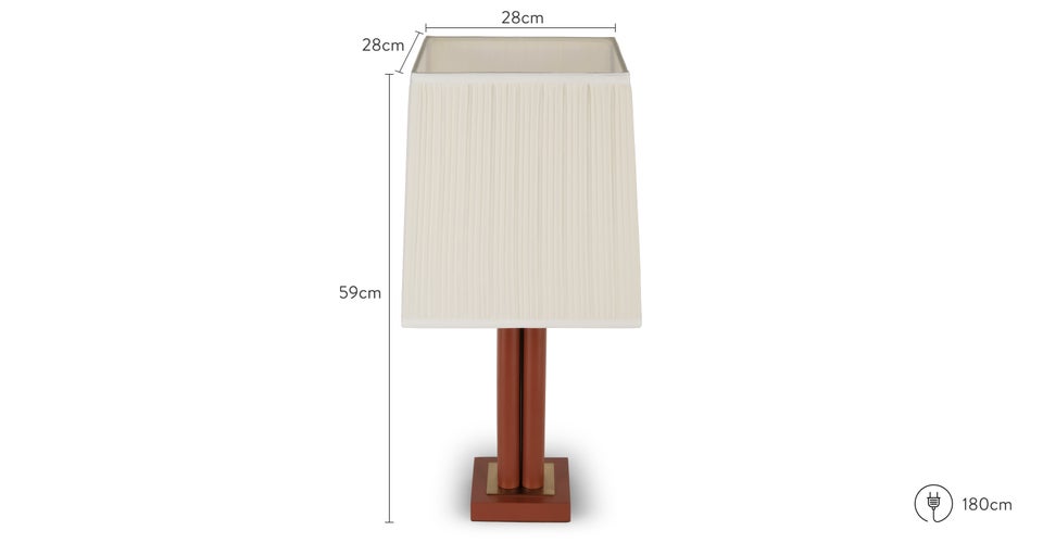ALBA Table lamps White / Red / Gold Fabric / Wood / Metal Dimensions