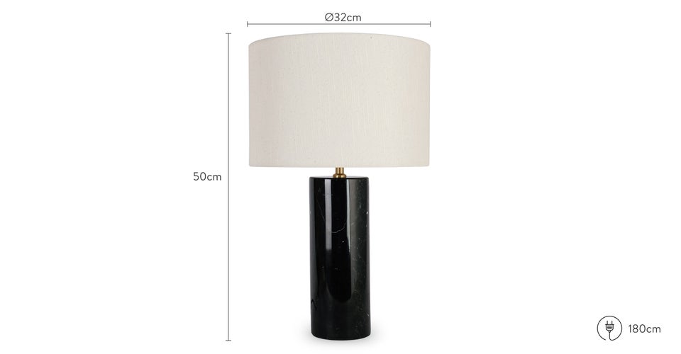 GAIA Lampes de table Blanc / Noir Marbre / Lin Dimensions