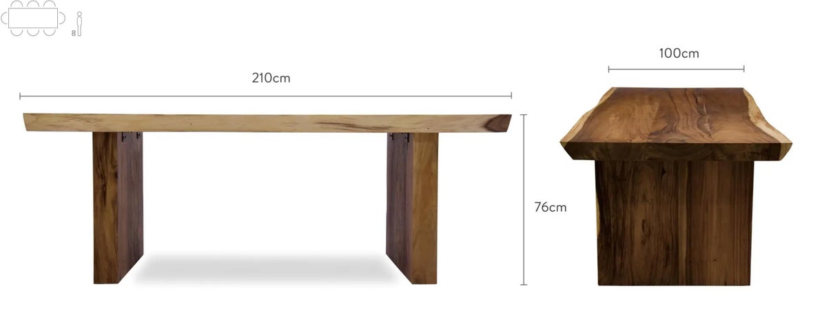 Daya Tables à manger Bois naturel Bois naturel Dimensions