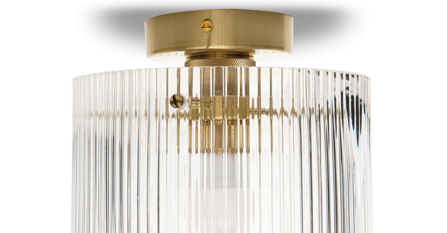 Striae ribbed discount glass pendant light