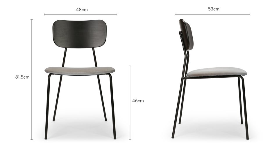 EERO Dining chairs Beige / Black Velvet / Wood / Metal Dimensions