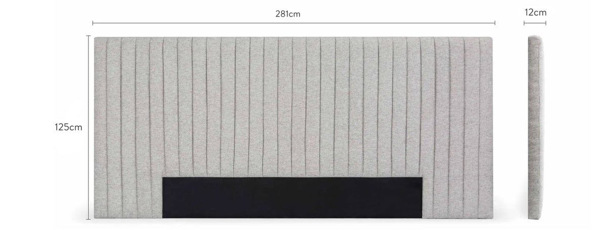 MR BIG Bettkopfteile Grau Holz / Stoff Dimensions