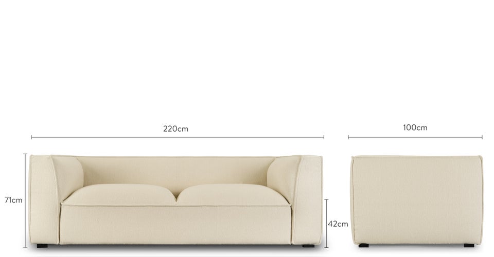 AUSTER 3 Seater Sofas White Wood Dimensions