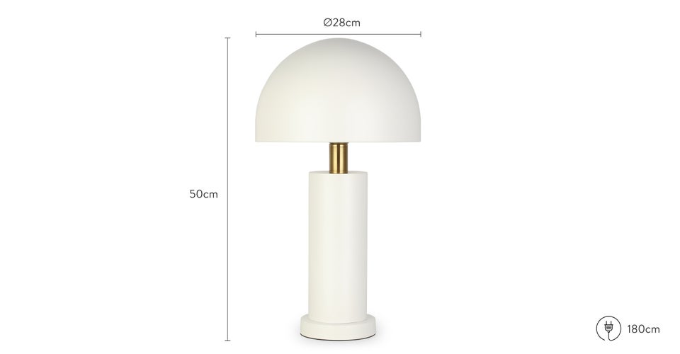 Ripley Lampes de table Blanc / Doré Métal Dimensions