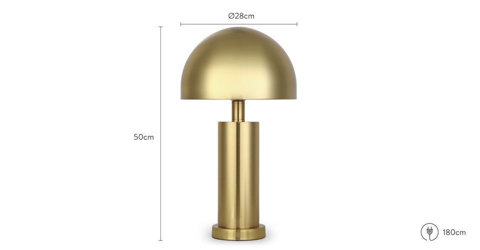 Ripley Tischlampen Gold Metall Dimensions
