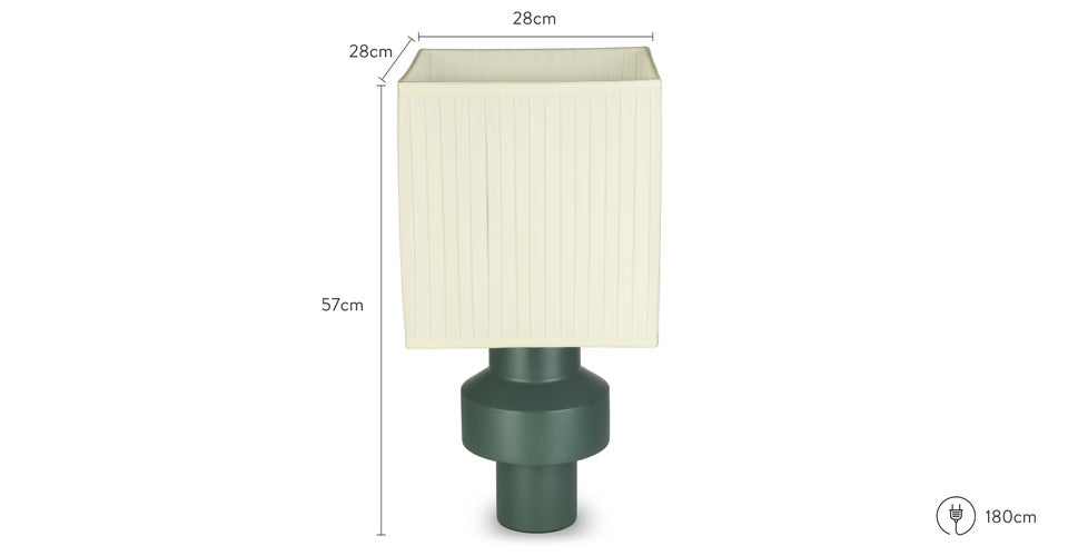 Giglio Lampes de table Vert / Blanc Bois / Tissu Dimensions