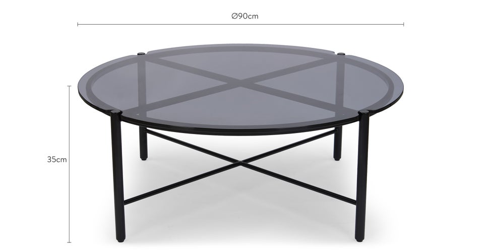 Vittorio Tables basses Noir Verre / Métal Dimensions