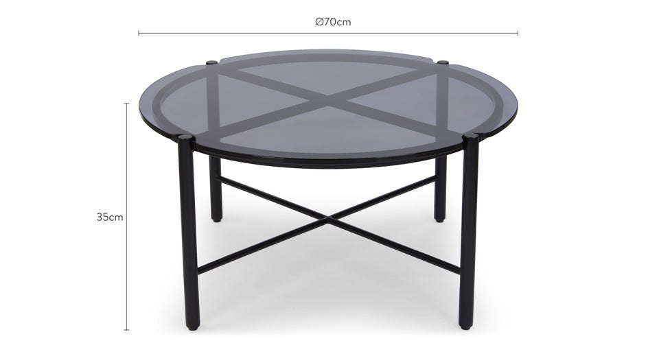 Vittorio Tables basses Noir Velours / Métal Dimensions