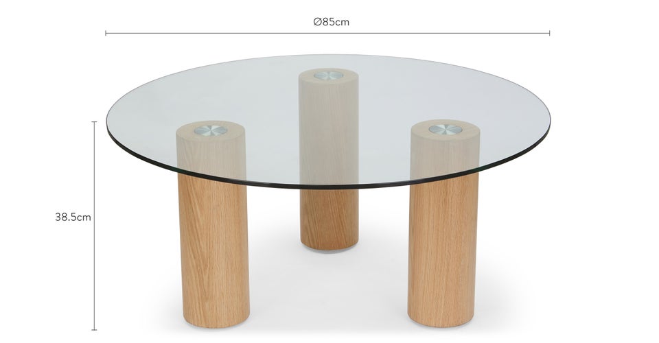 ANDREA Tables basses Naturelle Verre / Bois Dimensions