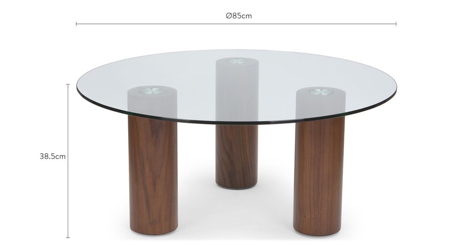 ANDREA Tables basses Marron Verre / Bois Dimensions