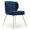 WAYNE Dining chairs Blue Velvet and brass