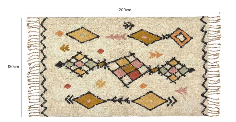 Yucca Tapis rectangulaires Beige Coton Dimensions