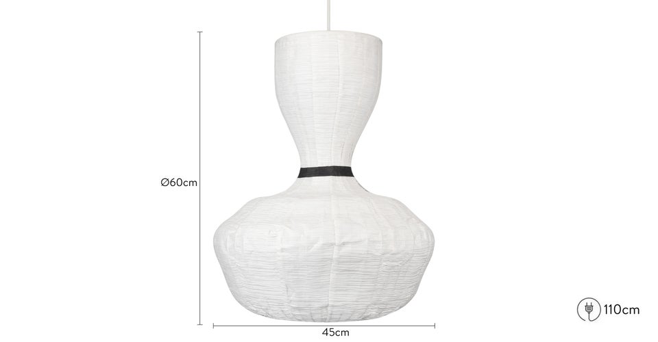 Alvaro Suspensions Blanc / Noir Papier Dimensions