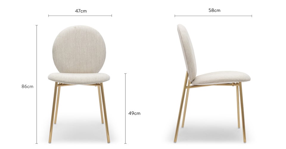 BLAZE Esszimmerstühle Beige / Gold Stoff / Metall Dimensions