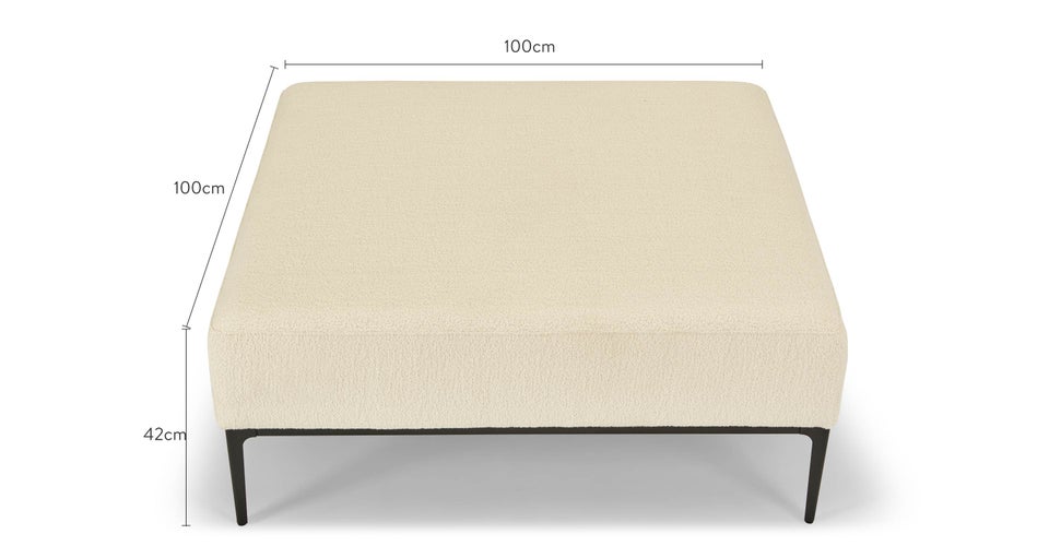 REVOLT Poufs & tabourets Blanc / Noir Bouclette / Métal Dimensions