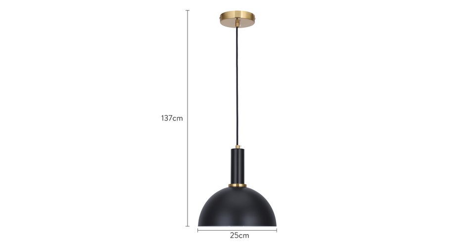 HARPER Pendant lamps Black / Gold Metal / Iron Dimensions