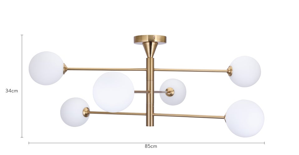 CASSIUS Suspensions & Lustres Doré / Blanc Fer / Verre Dimensions